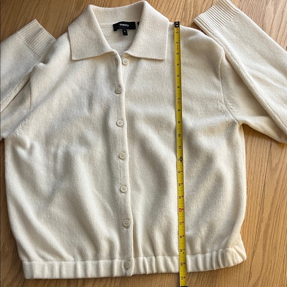Theory Ivory Knit Button-Up Sweater - Picture 8 of 11